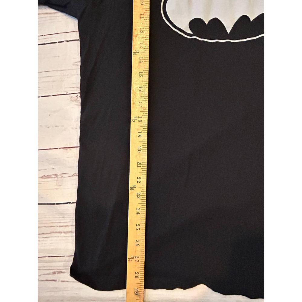 Batman Graphic Black White Long Sleeve Tee Shirt Unisex Large 100% Cotton - Picture 7 of 7